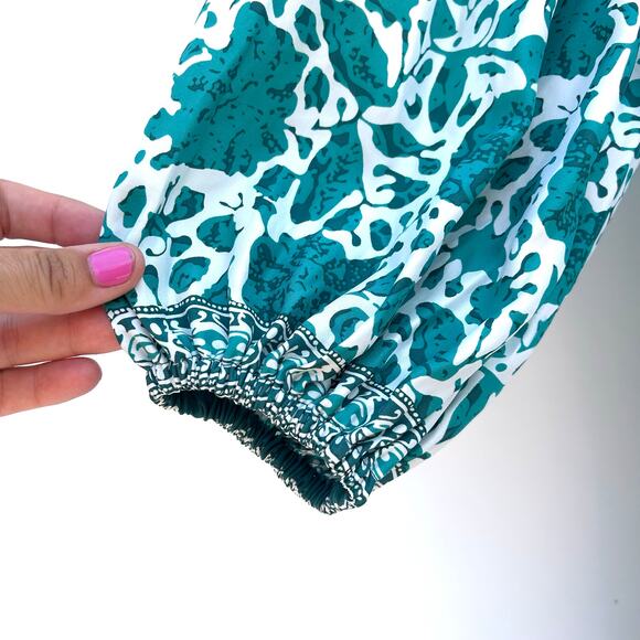 Natalie Martin Briana Maxi Silk Dress Long Geranium Jade Turquoise XS Small - Picture 6 of 10